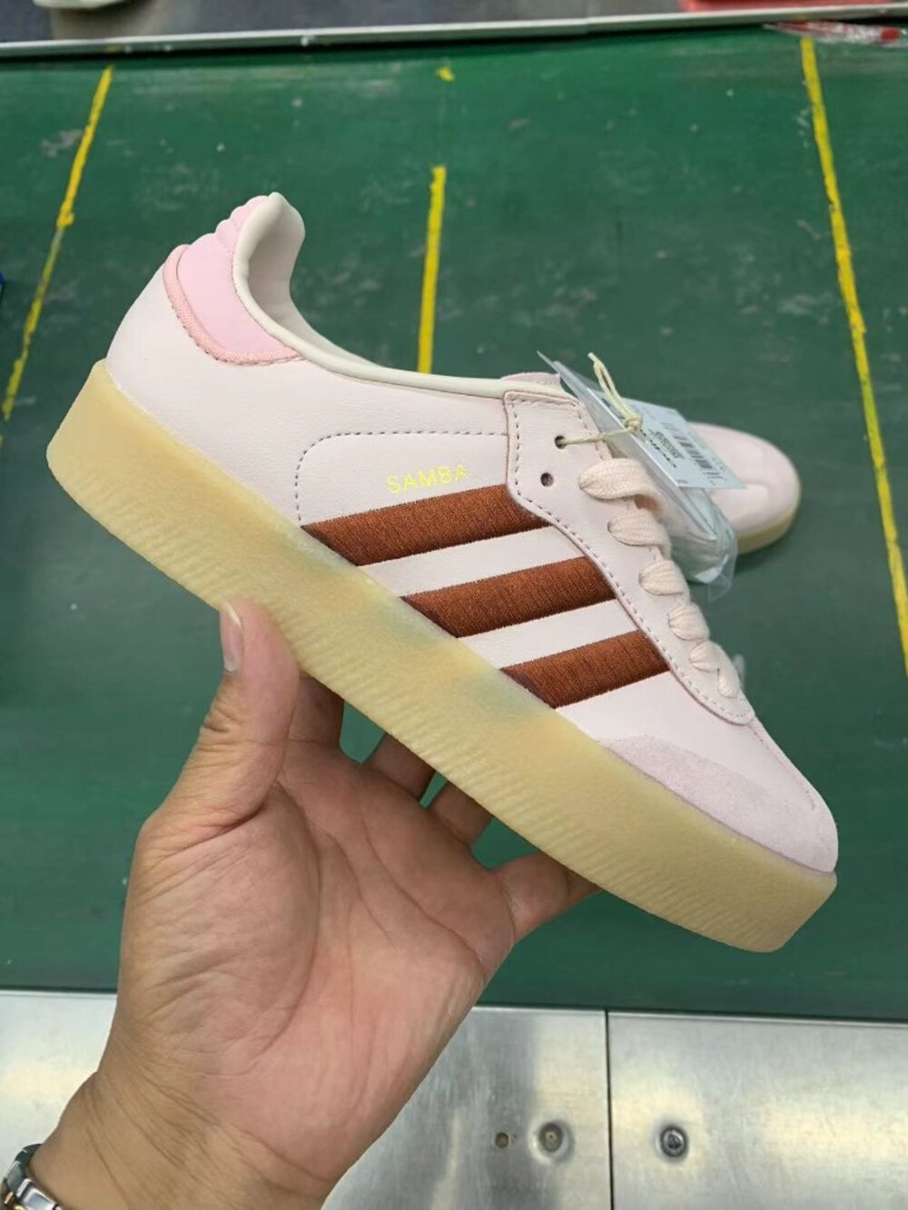Adidas Samba Platform Light Pink & Brown Suede Shoes